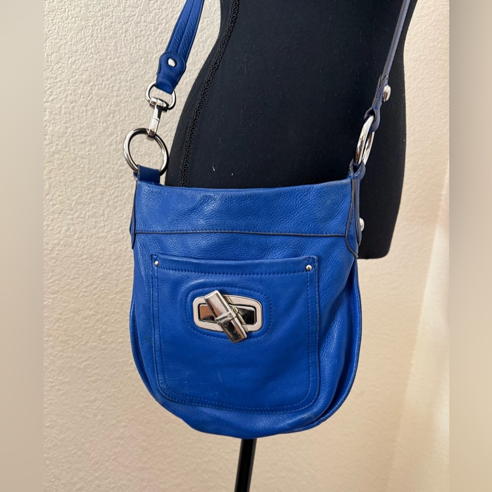B. Makowsky Blue Leather Crossbody Bag